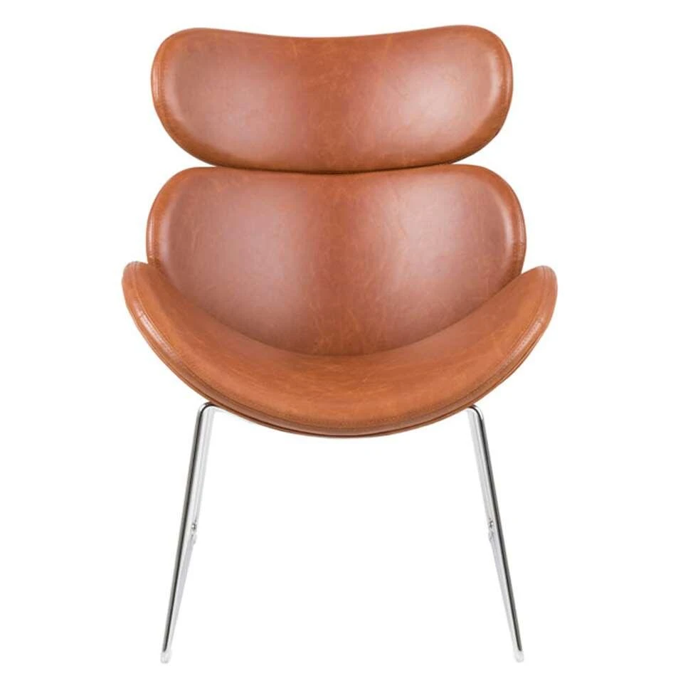 Fauteuil Cezar - Kunstleder - Chroom/cognac 1 Fauteuil Cezar - Kunstleder - Chroom/cognac