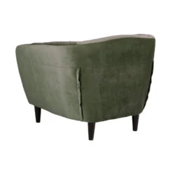 Fauteuil Thyrza - Fluweel - Groen -Leen Bakker Fauteuils 81025840 0300