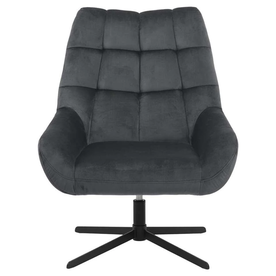 Fauteuil Devin - Stof - Donkergrijs 2 Fauteuil Devin - Stof - Donkergrijs - Afbeelding 2
