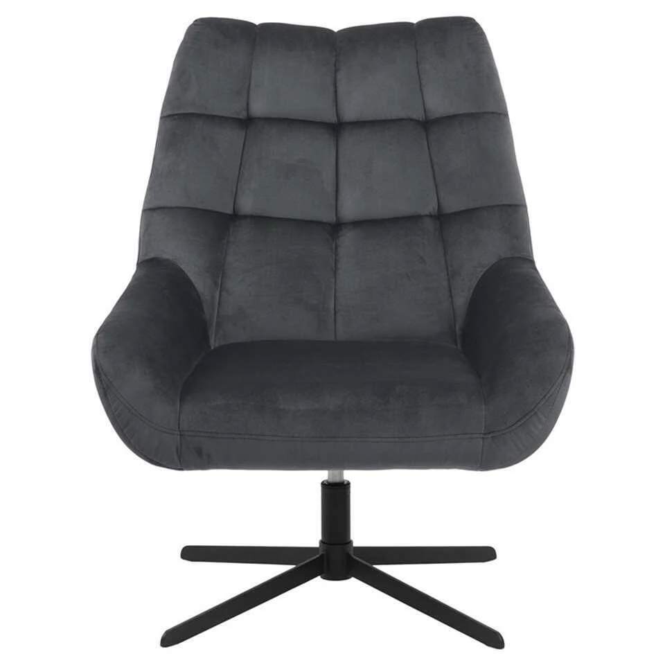 Fauteuil Devin - Stof - Donkergrijs 1 Fauteuil Devin - Stof - Donkergrijs