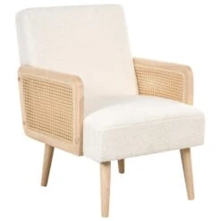 HOJBY - Fauteuil - Gebroken Wit - Bouclé -Leen Bakker Fauteuils 81f73747a3254b0e958adcd34b47994b