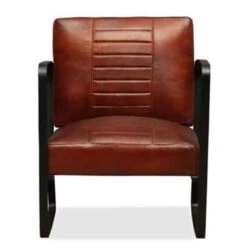 VidaXL Loungestoel Echt Leer Bruin 6 VidaXL Loungestoel Echt Leer Bruin -Leen Bakker Fauteuils 83648b7581ac45849d6a78b277393919