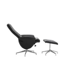 Svea - Veko Verstelbare Fauteuill Met Voetenbank - Lederlook - Zwart -Leen Bakker Fauteuils 83b917b18abb421cb8839f34347abf38