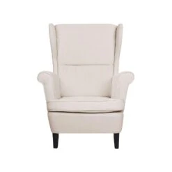Beliani Oorfauteuil ABSON - Beige Polyester -Leen Bakker Fauteuils 84695a039fcb4624bc55cf1d271604a2