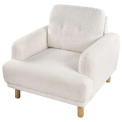 TUVE - Fauteuil - Wit - Bouclé 16 TUVE - Fauteuil - Wit - Bouclé -Leen Bakker Fauteuils 851a1b6066fa4248b97b95d6f7c368cc