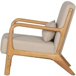 WOOOD Mark Fauteuil - Stof - Naturel - 75x67x82 -Leen Bakker Fauteuils 8597cdae4e174fc99713467382caba61