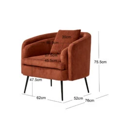 Salonstoel Van Metaal En Terracotta Fluweel -Leen Bakker Fauteuils 89bd33916ea9418da893160e2aa5f5a1