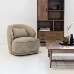 Fauteuil Bouclé - Taupe - Fauteuil Marianne -Leen Bakker Fauteuils 8a2de7c985b44fb48ce7c82dc5b299c6