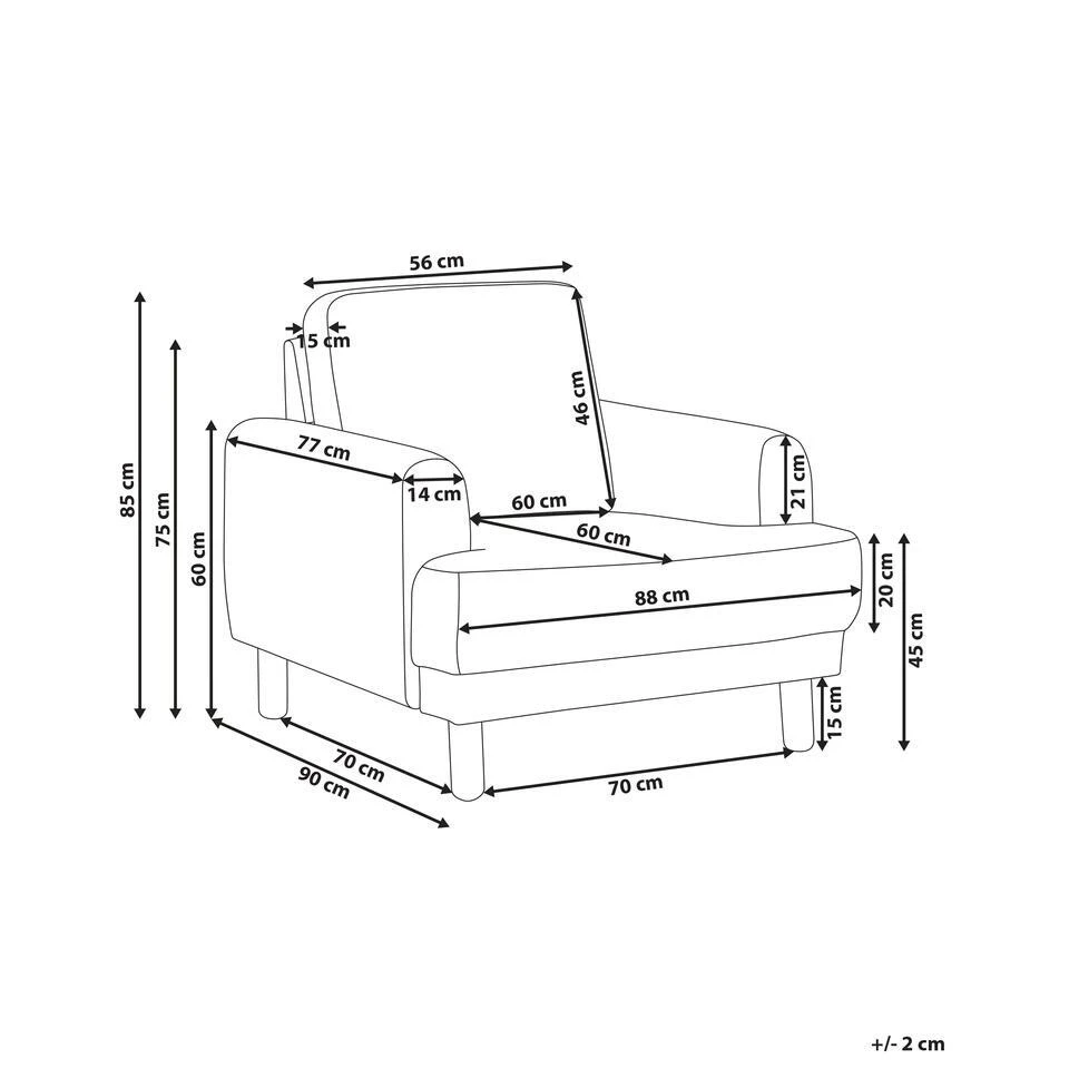 TUVE - Fauteuil - Wit - Bouclé 3 TUVE - Fauteuil - Wit - Bouclé - Afbeelding 3