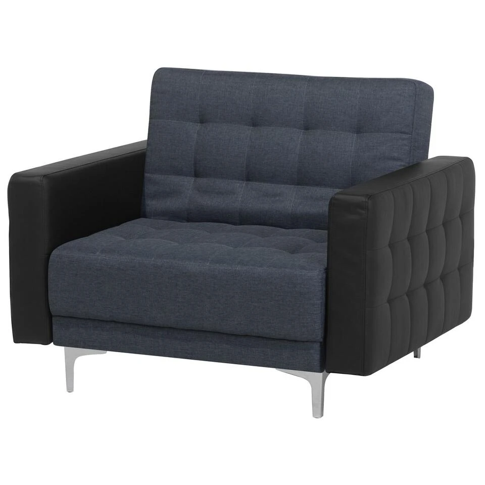 Beliani Fauteuil ABERDEEN - Grijs Polyester 4 Beliani Fauteuil ABERDEEN - Grijs Polyester - Afbeelding 4