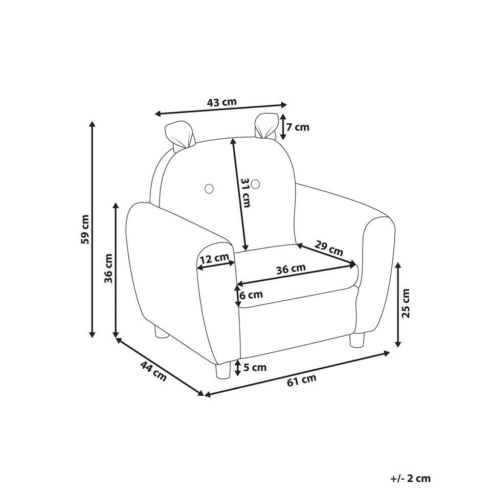 MARIBO - Kinderfauteuil - Beige - Linnen 3 MARIBO - Kinderfauteuil - Beige - Linnen - Afbeelding 3