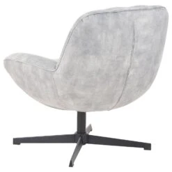LIA - Fauteuil Met Hocker - Grijs - Fluweel -Leen Bakker Fauteuils 8ca985209e914159b833bf58e35eef9a