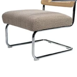 Fauteuil Stof Taupe - Chroom - Zithoogte 42cm - 73.5x69x80cm -Leen Bakker Fauteuils 8d0b9bc7127a4419aaa4e0a33516bc11