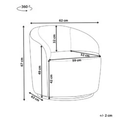 DAVIK - Fauteuil - Taupe - Bouclé -Leen Bakker Fauteuils 8d7191a42f9447559876ff0284715631