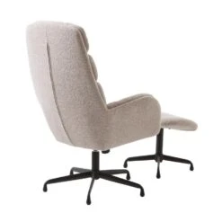 Nordic Home - Stein Relaxfauteuil & Voetbank Set - Bouclé Taupe -Leen Bakker Fauteuils 8fb0681d83a640efb89ece6118e26949