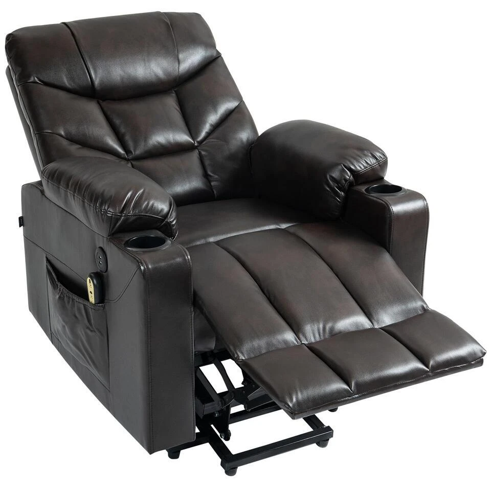 CLP Fauteuil Andover Zwart Frame - Kunstleer - Bruin 10 CLP Fauteuil Andover Zwart Frame - Kunstleer - Bruin - Afbeelding 10