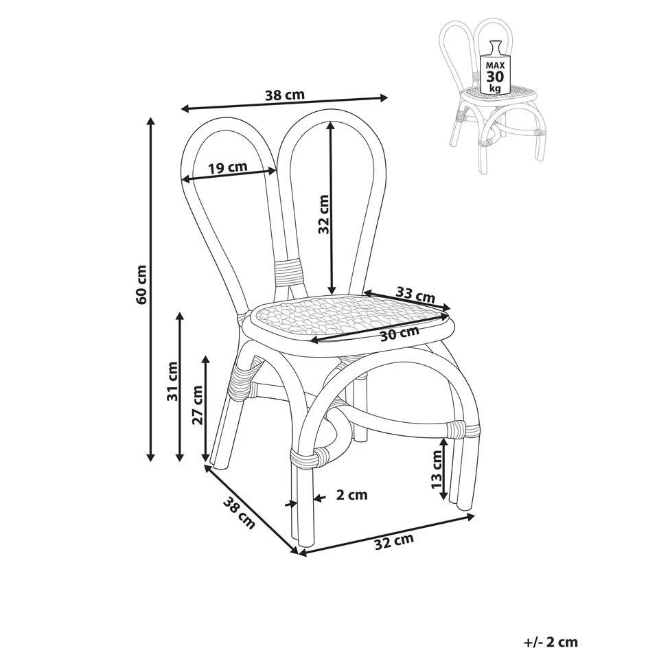DESIMI - Kinderstoel - Natuurlijk - Rotan 3 DESIMI - Kinderstoel - Natuurlijk - Rotan - Afbeelding 3