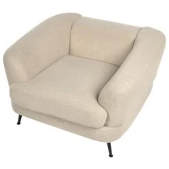 KJAER - Fauteuil - Lichtbeige - Bouclé -Leen Bakker Fauteuils 910cacf001dc40c49c84d8bc23beb669