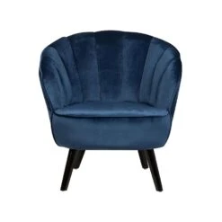 Beliani Fauteuil DALA - Blauw Fluweel 7 Beliani Fauteuil DALA - Blauw Fluweel -Leen Bakker Fauteuils 91629333112640279804a76f77f5f80b