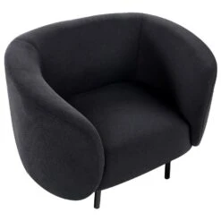 LOEN - Fauteuil - Zwart - Polyester -Leen Bakker Fauteuils 91b57a04e7dd4cfd9e901e1e6a9e9e78