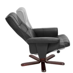 Tectake TV-fauteuil Met Krukje Model I, Zwart/bruin -Leen Bakker Fauteuils 947fd82654834f85ab62b02287c2fd1b