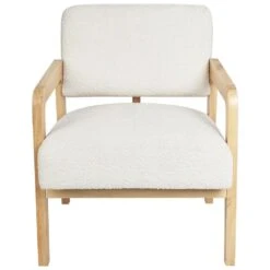 HJO - Fauteuil - Wit - Bouclé -Leen Bakker Fauteuils 969d851b45fd4ca989c633ff76c5c4bd