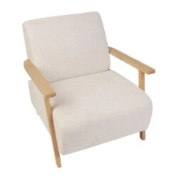 LESJA - Fauteuil - Lichtbeige - Polyester -Leen Bakker Fauteuils 96a35354657940388c370e4ebe20ddbc
