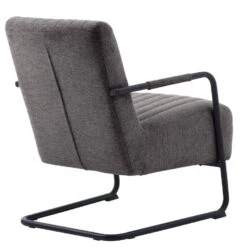 Fauteuil Stof/Metaal Donkergrijs - Incl. Armleuning - Trout -Leen Bakker Fauteuils 97048543a34c406fb0315105d174576c