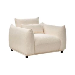 JAMSA - Fauteuil - Wit - Bouclé -Leen Bakker Fauteuils 9775fc630e834c8db3d64a70d536e475