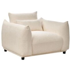JAMSA - Fauteuil - Wit - Bouclé -Leen Bakker Fauteuils 977cc3b3e59049e88168eef999c1875d