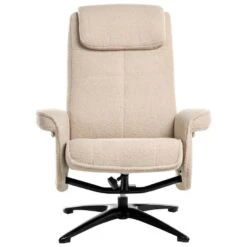 GERAS - Relaxfauteuil Met Voetenbank - Beige - Bouclé -Leen Bakker Fauteuils 9a62c67d434647f89947e13da388daf2