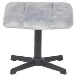 LIA - Fauteuil Met Hocker - Grijs - Fluweel -Leen Bakker Fauteuils 9a8f8fae3962456fa3726a051ad7392a