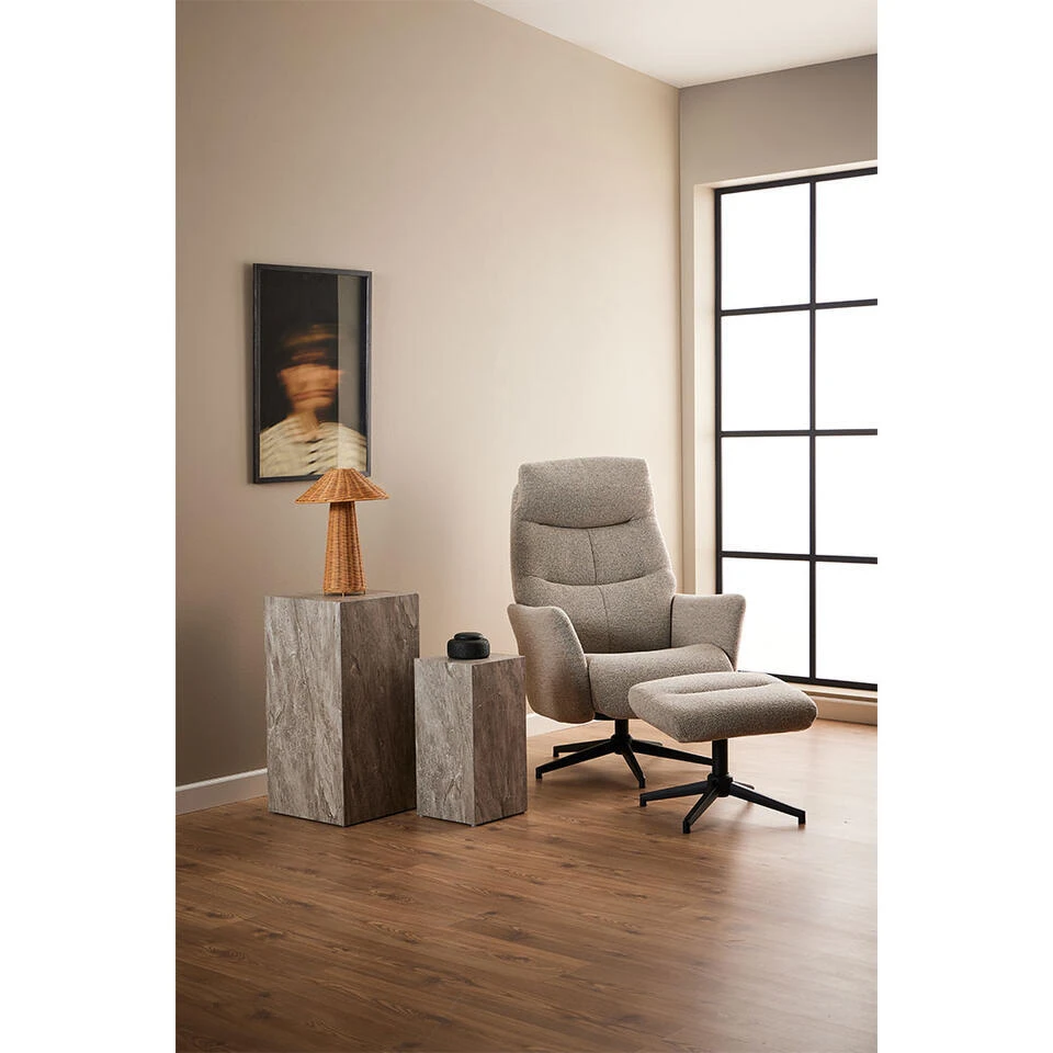 Hioshop London Fauteuil Recliner Met Voetenbank Bouclé Beige 13 Hioshop London Fauteuil Recliner Met Voetenbank Bouclé Beige - Afbeelding 13