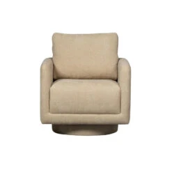 WOOOD Oscar Draaifauteuil - Chenille - Naturel - 64x78x79 -Leen Bakker Fauteuils 9b945636aea6422fa39981f7d131b99a