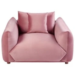 LUVOS - Fauteuil - Roze - Fluweel -Leen Bakker Fauteuils 9d3b7806dfb04f048067af4955c7c278