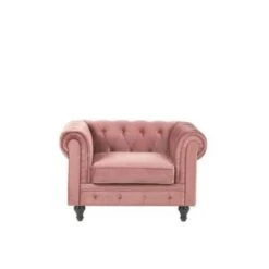 Beliani Fauteuil CHESTERFIELD - Roze Fluweel -Leen Bakker Fauteuils 9dba52478b294214abbccd8b0f59e540