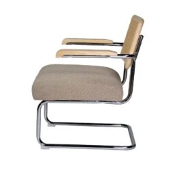 Fauteuil Stof Taupe - Chroom - Zithoogte 42cm - 73.5x69x80cm -Leen Bakker Fauteuils 9f3313507aeb4e24806b5e76c6d3485a