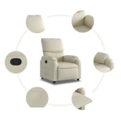 VidaXL - Fauteuil - Crème - Kunstleer -Leen Bakker Fauteuils a0255860827542edb1682d88d90ad4d4