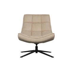 WOOOD Maudi Draaifauteuil - Polyester - Naturel - 84x74x86 -Leen Bakker Fauteuils a0a786911fa748af9279c87cfdc511df