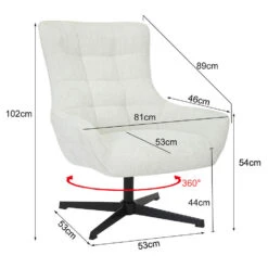 Livingfurn - Fauteuils Naomi Pearl - Wit - Stof -Leen Bakker Fauteuils a1a7295426bc4adf8ad1fb89b1af6f15