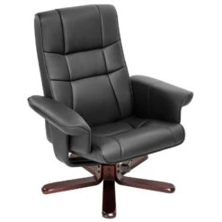 Tectake TV-fauteuil Met Krukje Model I, Zwart/bruin -Leen Bakker Fauteuils a2ade3b8fa614c05a58f139df4b3cb8d