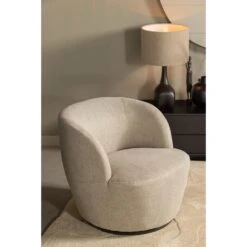 WOOOD Serra Draaifauteuil - Geweven Stof - Zand - 75x70x69 -Leen Bakker Fauteuils a2bc485d168548c1b25574a1fab3f811