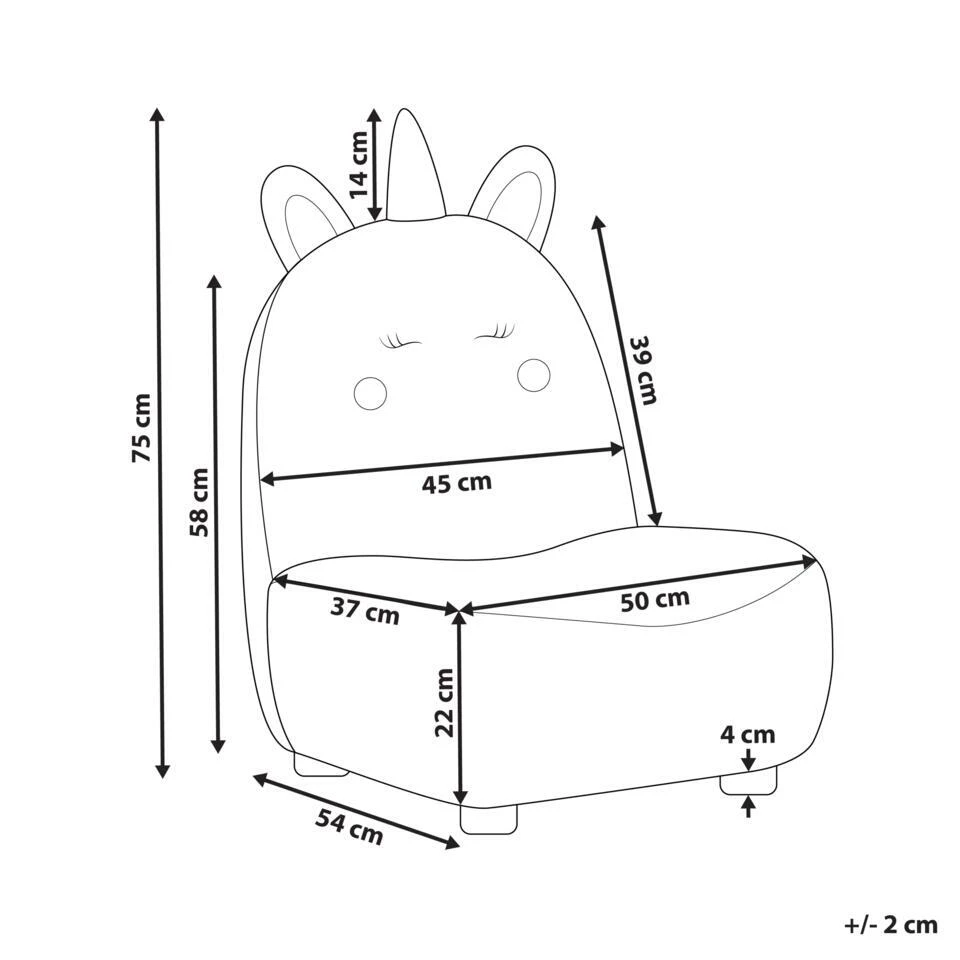 LULEA - Kinderstoel - Roze - Nepbont 4 LULEA - Kinderstoel - Roze - Nepbont - Afbeelding 4