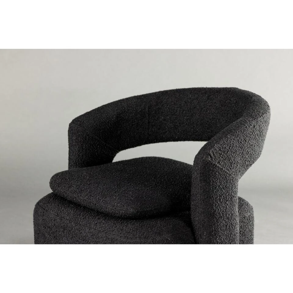 Svea - Teno Draaibare Fauteuil - Boucle - Zwart 3 Svea - Teno Draaibare Fauteuil - Boucle - Zwart - Afbeelding 3