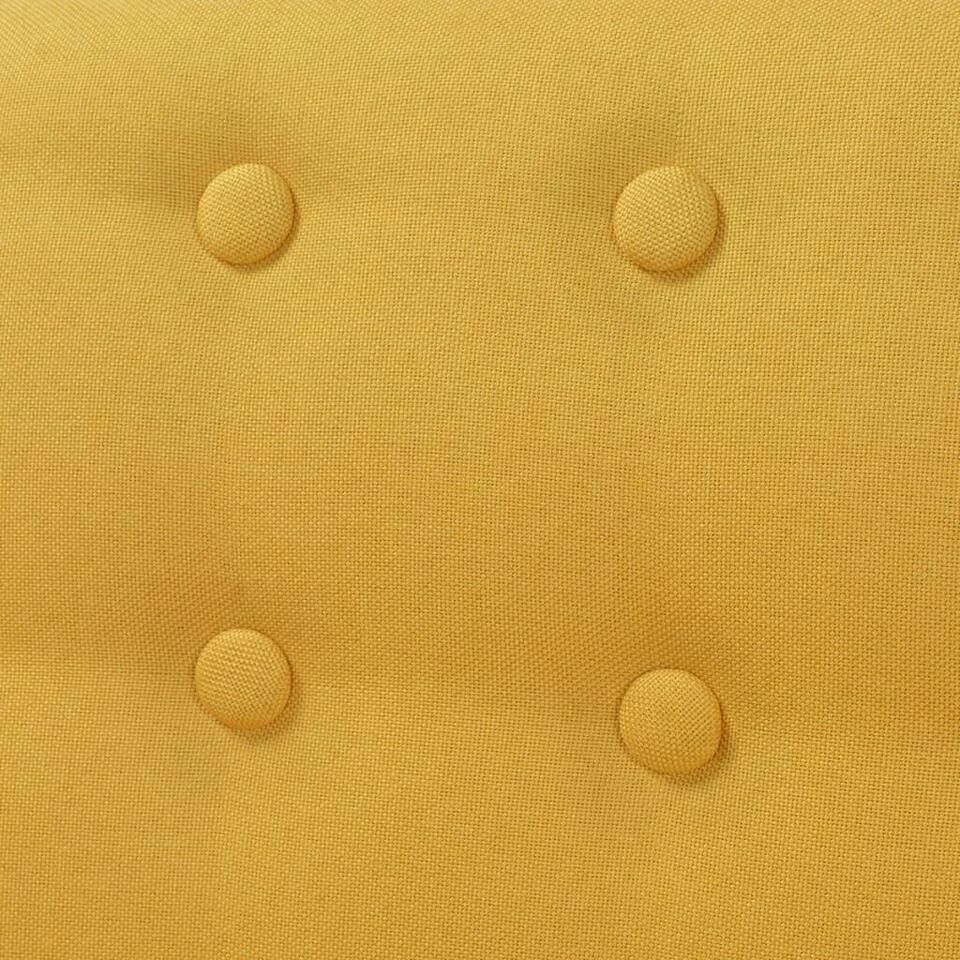 VidaXL - Fauteuil - Geel - Stof 4 VidaXL - Fauteuil - Geel - Stof - Afbeelding 4