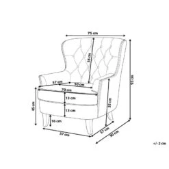 Beliani Fauteuil VIBORG - Grijs Polyester -Leen Bakker Fauteuils ab4df196310044ba9aca4f6d2282fb37
