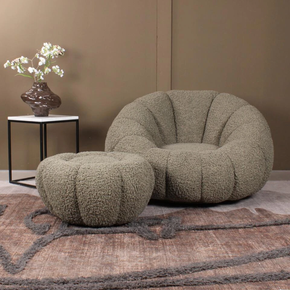 DS4U - Olivia DLX Fauteuil Teddy - Groen 4 DS4U - Olivia DLX Fauteuil Teddy - Groen - Afbeelding 4