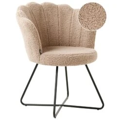 LOVELOCK - Fauteuil - Beige- Bouclé -Leen Bakker Fauteuils b4cce02a9d7d49fda7994ab5487cb4b4