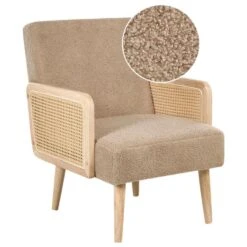 HOJBY - Fauteuil - Zandbeige - Bouclé -Leen Bakker Fauteuils b54013ca776b403fa5ec4e26b01c08de