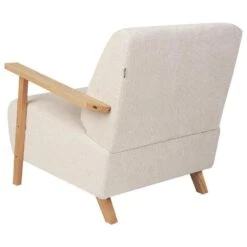 LESJA - Fauteuil - Lichtbeige - Polyester -Leen Bakker Fauteuils b85f2c3fd6004b02a2755d56abccc7f9